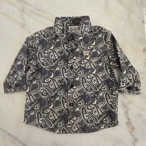 Cinch Button Up Long Sleeve Shirt Western Core Multicolor Paisley 6-12M Boys